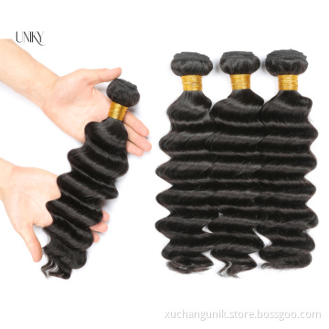 Uniky High quality grade 10a 100% virgin weaves bundles peruvian and brazilian natural yaky straight kinky human hair bundles